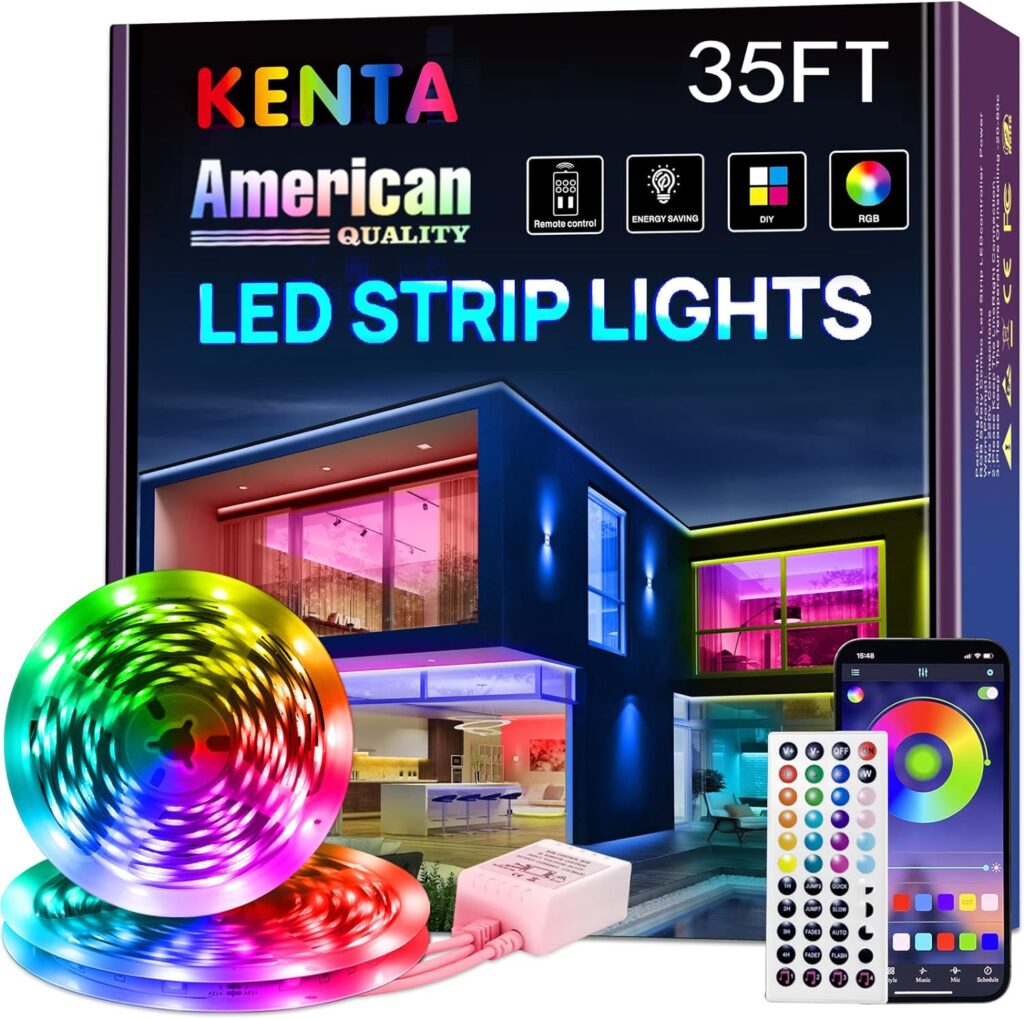 KENTA Led Strip Lights 35ft Smart Light Strips with App Control Remote